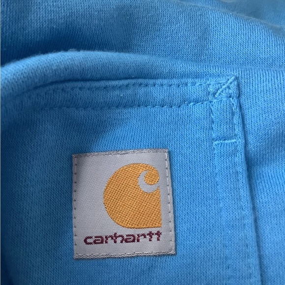 2023 Reléase Carhartt Force Sky Blue Sweatshirt with Gold Logo 2XL - Picture 4 of 9